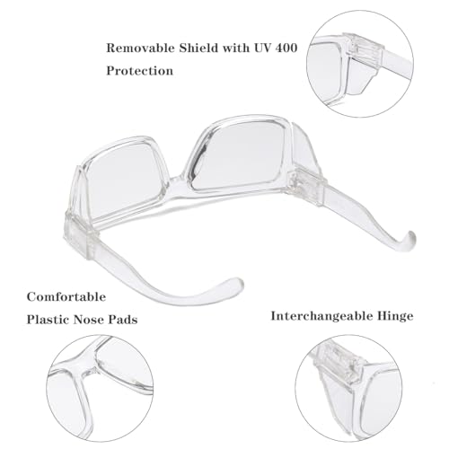 UV400 Bluelight Transition Photochromic Safety Glases Anti Scratch and Impact Resistant,Meets ANSI Z87.1 Standard - color: Glossy Clear