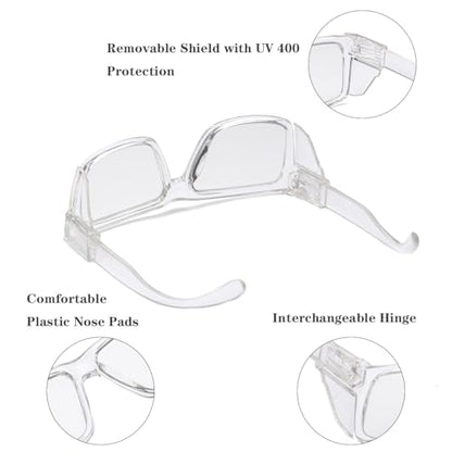 UV400 Bluelight Transition Photochromic Safety Glases Anti Scratch and Impact Resistant,Meets ANSI Z87.1 Standard - color: Glossy Clear