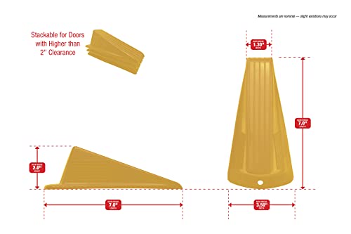 Shepherd Jumbo Rubber Door Wedge Stopper 3.5", Heavy Duty Non-Slip Door Stop for Home, Office & Industrial Use, Yellow - color: Yellow
