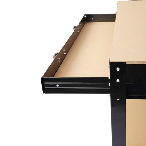 Majnesvon 45.3" Work Bench, 220 LBS Workbench with Drawers, Tool Bench with 10 Hanging Hooks & Peg Board, Work Benches for Garage (45.3 INCH) - size: 45.3 INCH