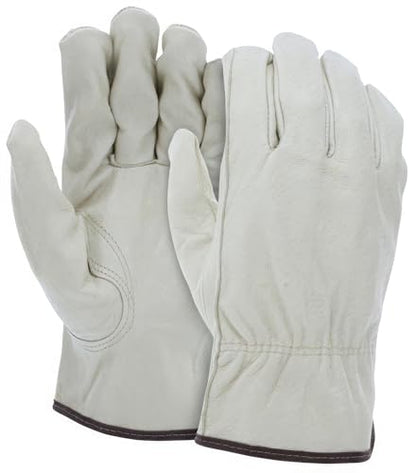 MCR Safety 3401S Grain Pigskin Driver Regular Grade Gloves with Keystone Thumb, Yellow, Men's Small, 1-Pair - size: Small
