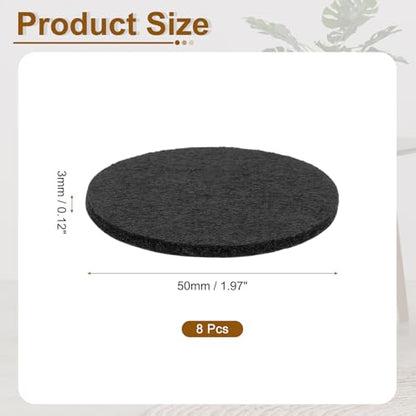 uxcell Round Felt Furniture Pads, 8Pcs 2" Dia x 0.12" Thick Adhesive Backed Felt Non-Slip Anti-Scratch Felt Pads Chair Leg Protectors for Protecting Hardwood Floor, Black - size: 2" x 0.12"