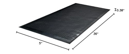 Guardian - MLL14030500 Clean Step Scraper Outdoor Floor Mat, Natural Rubber, 3'x5', Black, Ideal for any outside entryway, Scrapes Shoes Clean of Dirt and Grime - size: 5"L x 36"W x 0.4"Th