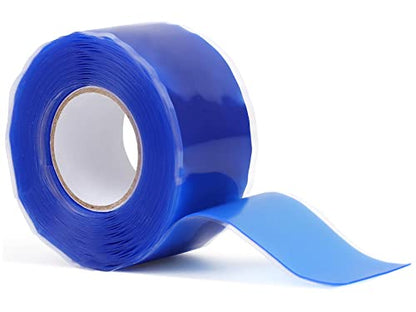 Romeda 1 Inch x 10 FT Self-Fusing Silicone, Thickness 0.5mm Hose Repair Tape, Heavy Duty and Leak Proof Rubber Hose Tape, Pipe for Water - Blue - color: Blue, size: 0.5mm (Thickness)
