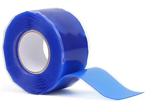 Romeda 1 Inch x 10 FT Self-Fusing Silicone, Thickness 0.5mm Hose Repair Tape, Heavy Duty and Leak Proof Rubber Hose Tape, Pipe for Water - Blue - color: Blue, size: 0.5mm (Thickness)
