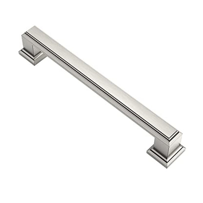 Alzassbg 10 Pack Brushed Satin Nickel Cabinet Pulls, 5 Inch(128mm) Hole Center Cabinet Handles Kitchen Pulls for Cabinets and Drawer AL3071SN - color: Brushed Satin Nickel, size: 5" Hole Center