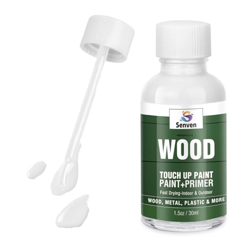 Wood Touch Up Paint High Gloss White Touch Up Paint Pen for Wood Scratch Repair Chips Spots Refinishing Kitchen Cabinets Furniture Doors Tables Dressers Trim Repair 1.5 Oz Interior/Exterior Waterproof - color: White, size: 1.5 Fl Oz (Pack of 1)