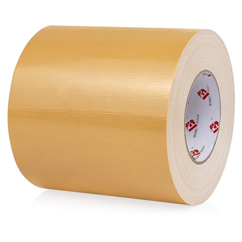 BOMEI PACK 6" Tan Beige Duct Tape 6 Inch,Heavy Duty Light Brown Wide Roll Tape,Strong Strength,Flexible,No Residue,Waterproof and Tear by Hand,Multi-Use Tan Duct Tape for Indoor & Outdoor Repairs - color: Tan