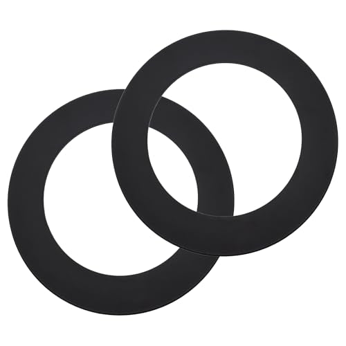 uxcell 2 Pack Goof Rings for 5" Recessed Lights, 5.35" ID 7.9" OD Steel Flat Goof Trim Ring Can Light Cover Plate Flush Mount Can Converter for Ceiling Wall Hole Decorative, Matte Black - color: Black, size: Fits: 5" Inch (cutout size approx 136mm/5.35")