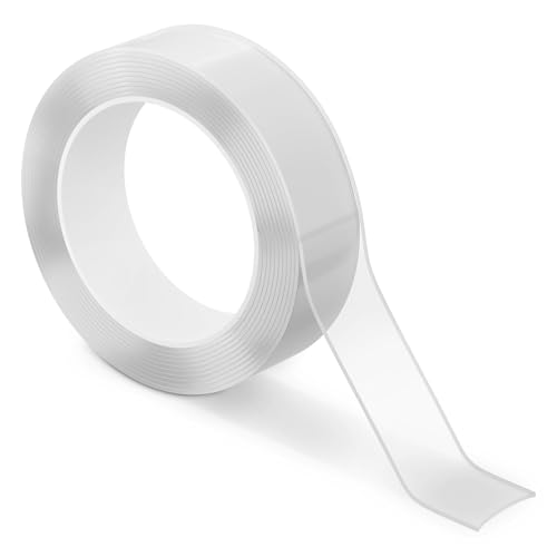 Heavy Duty Double Sided Tape – Clear Two Sided Tape Heavy Duty 9.84 Ft × 1.2" Wide – Weather Resistant Adhesive for Plastic, Wood, Glass, Metal & Marble, Suitable for Arts, Crafts & Gift Wrapping - size: 9.84 ft × 1.2 in - Standard