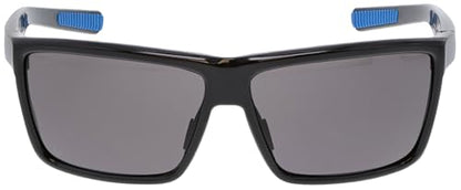 MCR Safety SR232AF Swagger SR2 Series Safety Glasses with Thermo Plastic Rubber Nose Pads and Detachable Side Shields, Black/Blue Frame, UV-AF Gray Lens - color: Black/Blue Frame (Gray Lens)
