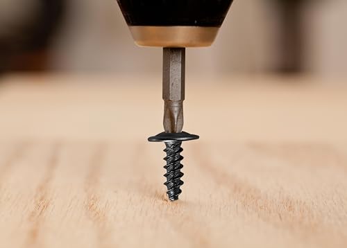 Wensilon(95 pcs)#8 Black Truss Head Wood Screws Quick Metal Self Tapping Zinc Oxide with Drywall Plastic Anchors Assortment Kit - size: Black Phillips Truss Head Wood Screws