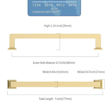 9BUILD 6 Pack 5 Inch Gold Cabinet Handles - Kitchen Hardware Pulls for Cabinets - color: Gold, size: 5"/128MM Hole Center, style: 6 Pack