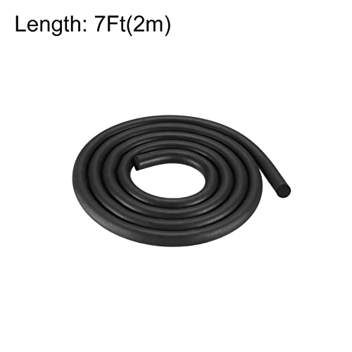 uxcell Foam Rubber Weather Seal Strip, 7mm(9/32") Diameter 2 Meters (6.56Ft) Long Round EPDM Rubber for DIY Gasket, Warehouse, Pads, Foam Tubing, Crafts - size: 7mmx2m