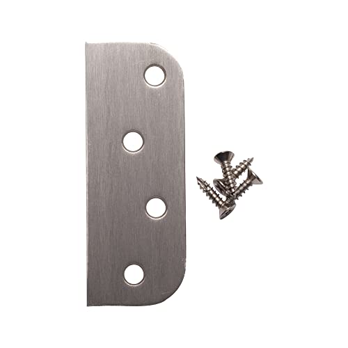 Hinge Blanks for Door Hinges - Filler Plates - 4 Inch with 5/8 Inch - 3 Pack (Satin Nickel) - color: Satin Nickel