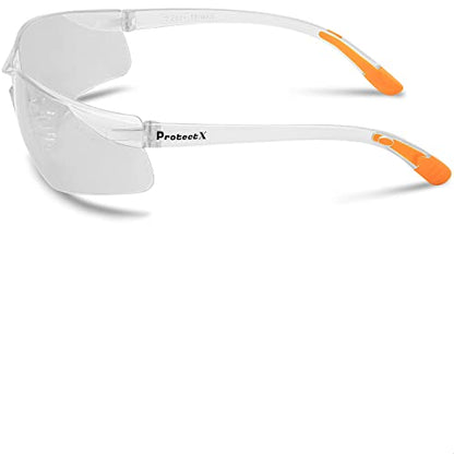 ProtectX Safety Glasses for Men & Women, Safety Sunglasses with Anti-Fog Scratch Resistant Lenses, Non-Slip Grips, ANSI Z87.1 - color: Olympus Indoor/Outdoor 2 Pk