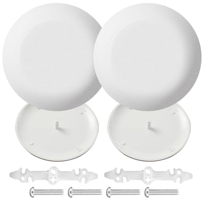 4 Pack Round Electrical Box Cover Hide Hole Ceiling Cover Ceiling Cover Plate for 3-1/2 to 4" Round Octagon Boxes, Covers Ugly Holes Screws, White (4)