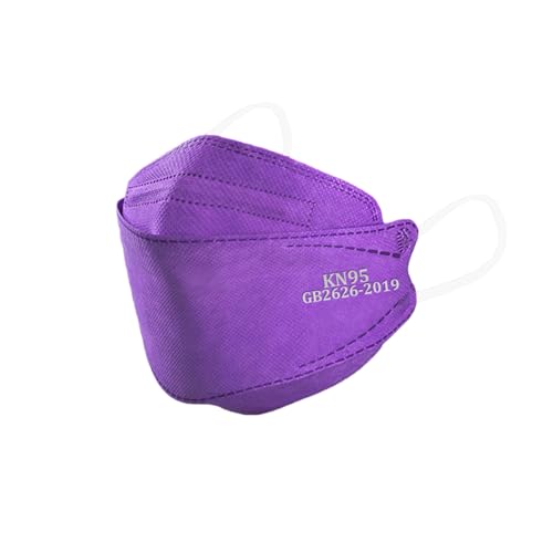 akgk KN95 Face Masks 50 Pack,5-Ply Disposable Purple Face Mask Against PM 2.5 Smoke and Dust - color: Z-50 Pack-purple