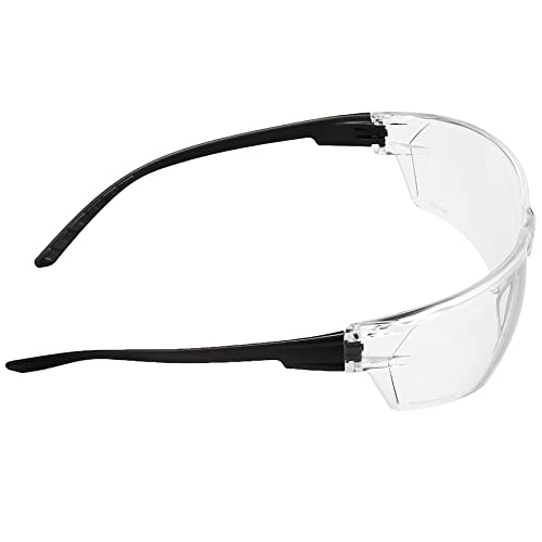 Amazon Basics Anti-Fog Safety Glasses, Eye Protection, Scratch Resistant, UV Protection, Clear/Black, 12-Pack