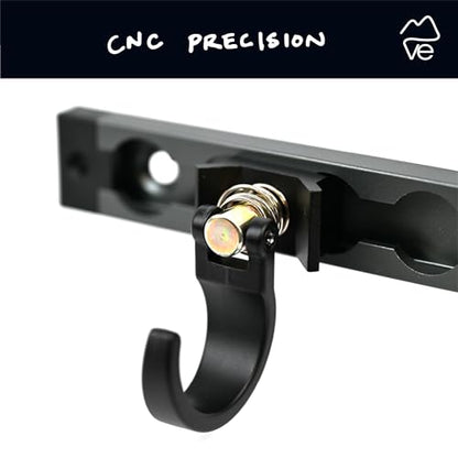 VanEssential Venture L-Track Spring Loaded Adjustable Gear Hook - Black - 2 pcs