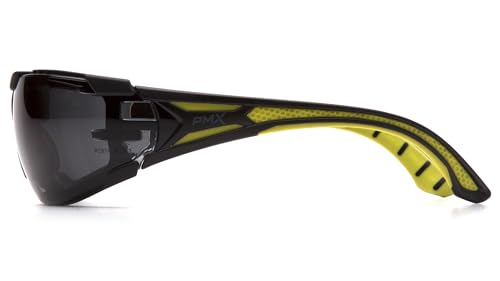 Pyramex Endeavor Plus Safety Glass Black/Gray Frame With Foam Padding Clear H2MAX Anti-fog Lens - color: Gray H2mx Anti-fog Lens/ Black-green Frame, style: Foam Padded