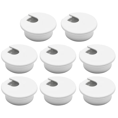 Desk Grommet 2" (50 mm), Desk Cord Hole Cover, Cable Grommet ABS Plastic, Desk Hole Grommet for Office and Home Table Cable, Detachable Cable Cord Organizer (White 8 Pcs) - size: 2" (50 mm), style: 8 pcs White