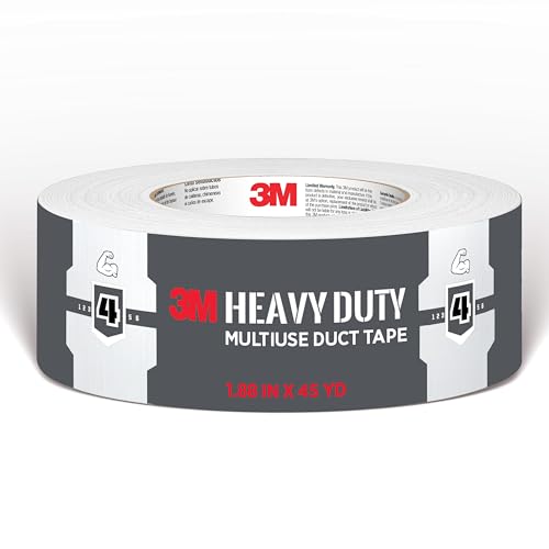 3M White Duct Tape, 1.88in x 45yd, 1 Roll, Heavy Duty Multi-Surface, Temporary Solutions for Sealing, Holding, and Reinforcing, Tear by Hand Vertically and Horizontally, Staple for Every Toolbox - color: White