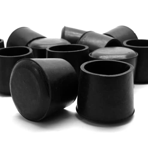 Piutouyar Round PVC Rubber Furniture Covers, 38mm / 1.5 Inches Table Chair Leg Tip Protectors, Non-Slip End Cap for Protect Surfaces, Black (16Pcs) - size: 1.5"