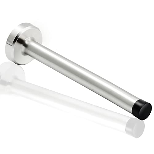 Door Stopper 8 Inch Extra Long Door Stop Wall Mounted with Door Bumper Tips, Stainless Steel Doorstop, Brushed Nickel - color: Brushed Nickel, size: 8 Inch