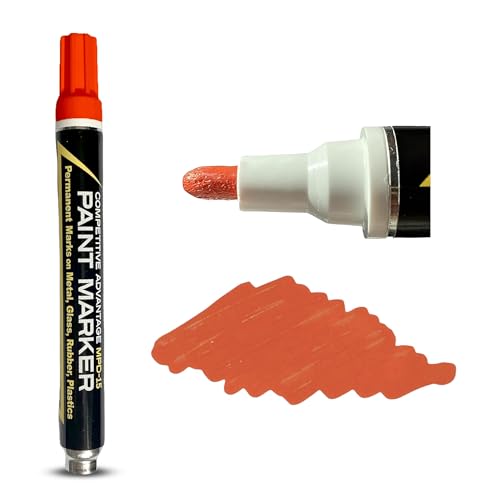 Enamel Paint Markers MPD-15 | ORANGE - 1 Pack | Permanent Marks on Metal, Glass, Rubber, Plastic & more, Waterproof UV Resistant - color: Orange