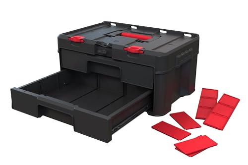 Keter Stack-n-Roll Two Drawer Tool Box for Small Parts and Power Tool Accessories, Fits Keter Modular Tool Storage System - size: 2 Drawer