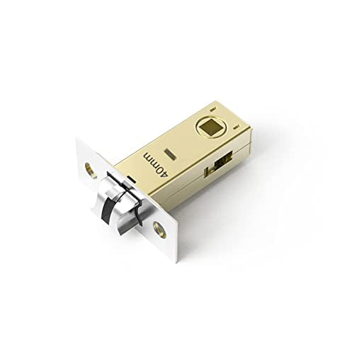 Qrity 40mm Tubular Latch, Forked Mortice Latch, Mute Door Sprung Latch, with Stainless Steel Panel for Internal Doors, Lever Door Handles - size: 40mm
