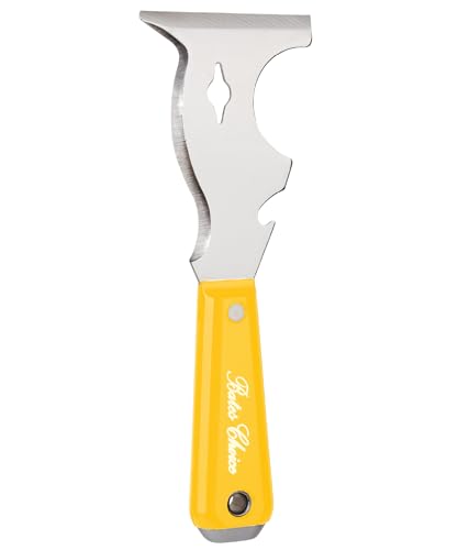 Bates- Paint Scraper, 10 in 1 Painters Tool, Yellow Handle Paint Scrapers for Wood, Painters Tool, Painters Knife, Paint Scraper for Painting, Putty Knife, Metal Scraper, Spackle Knife, Putty Scraper - color: Yellow, size: 1 Pack