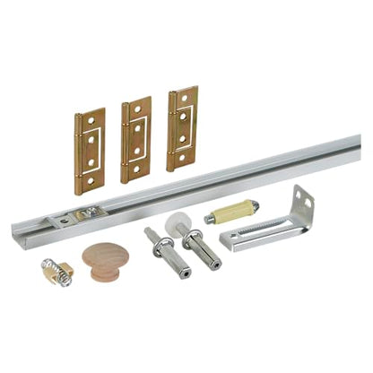 National Hardware N343-715 Bifold Door Hardware Kit 36 in Steel Track Surface Mount Adjustable White Complete Folding Closet Door Set for Doors up to 30 lbs Each - size: 36 Inch