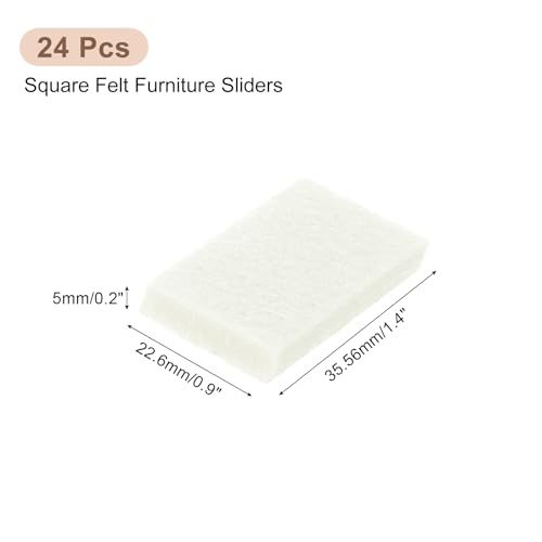 uxcell Furniture Pads, 24Pcs 1.4"x0.9" - Rectangle Self Adhesive Felt Furniture Pads, Hardwood Floor Protectors for Furniture Feet Chairs Legs (Beige) - color: Beige