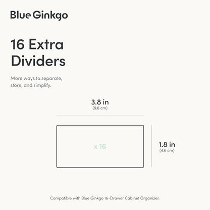BLUE GINKGO 16 Dividers - Compatible with Medium 16-Drawer Storage Cabinet (16-Pack) - Clear - color: Clear, size: 16 Drawer