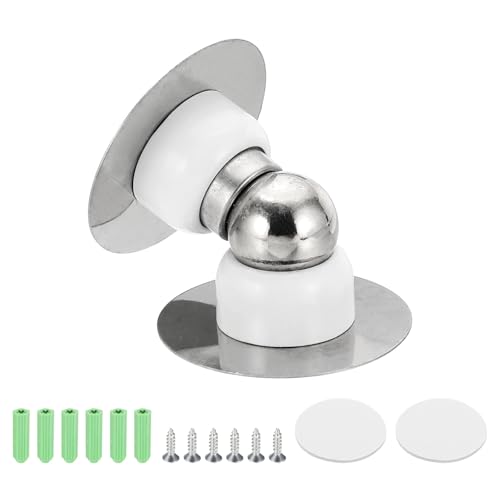 uxcell 2.1" Magnetic Door Stoppers, Wall Floor Mounted Magnetic Door Catch Holder, Stainless Steel Door Stops for Bedroom, Bathroom, Kitchen, Office, White - color: White, size: 2.1"