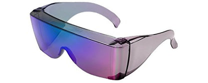 Calabria 3000 Fitover Safety Glasses with Uni-Lens – [Green Mirror] Wrap Around Eye Protection | Anti-Fog Scratch Resistant | Protective Eyewear - color: Green Mirror