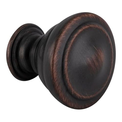 BRIXWELL BXR30904ORB-XCP10 Modern Transitional Round Cabinet Knob for Kitchen and Cabinet Hardware Oil Rubbed Bronze - Pack of 10