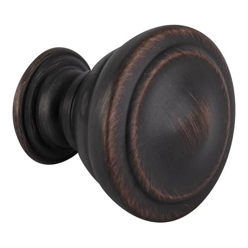 BRIXWELL BXR30904ORB-XCP10 Modern Transitional Round Cabinet Knob for Kitchen and Cabinet Hardware Oil Rubbed Bronze - Pack of 10