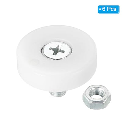 PATIKIL 25mm Drawer Rollers, 6 Pack Plastic Drawer Pulley Replacement Wheels Bearing Small Pulley with Nuts - size: 25 mm