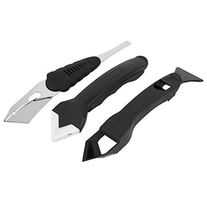 Caulk Tools Kit Silicone Sealant Remover Shovel Glass Cement Caulking Scraper Sealant Finishing Tool Grout Scraper For Kitchen Bathroom Window, Sink Joint 3 In 1