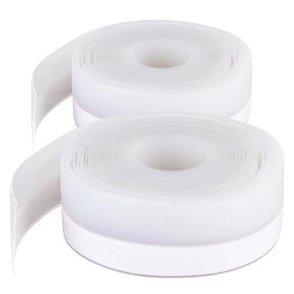 Duck Brand Silicone Self-Adhesive Weatherstrip Draft Seal for Doors & Windows, Seal Gaps and Cracks Around Doors and Windows, Cut to Size, Clear, 2 Rolls, 50 Ft Total