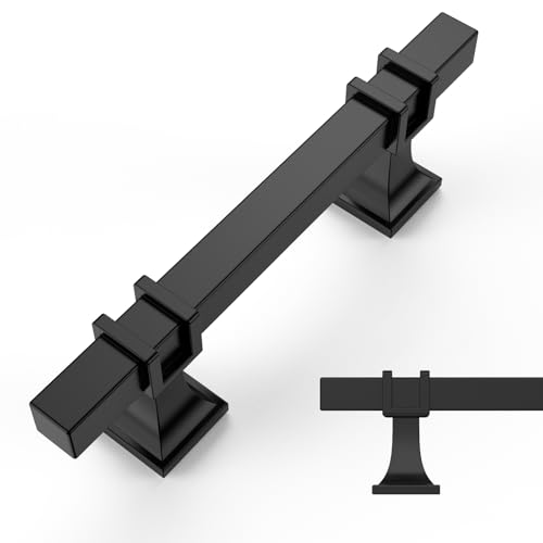 Amerdeco 10 Pack Matte Black Cabinet Hardware - 3 Inch(76mm) Hole Center Drawer Pulls for Kitchen, Bathroom & Dresser - ZH0067 - color: Matte Black, size: 3"/76MM Hole Center