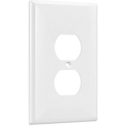 ENERLITES Duplex Receptacle Outlet Wall Plate, Jumbo Outlet Covers, Gloss Finish, Oversized 1-Gang 5.5" x 3.5", Polycarbonate Thermoplastic, 8821O-W, White - color: White, size: Over-Size