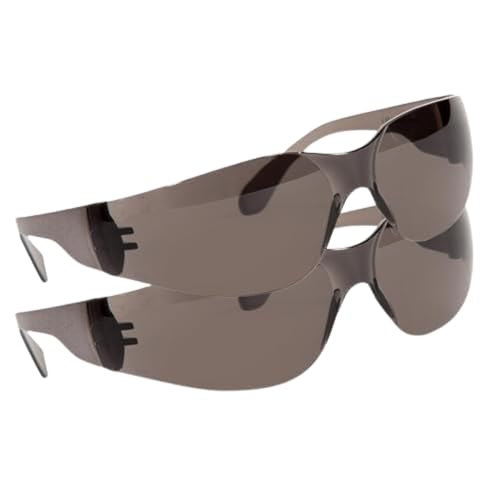 Quest Protective Apparel Quest Safety Products - Anti Fog Safety Glasses - Protective Eyewear - Polycarbonate High Impact Resistant Lens - Pack of 2 (Smoke)