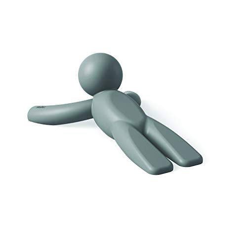 Umbra Buddy Door Stop, Heavy-Duty and Flexible, Soft-Touch Finish, Protects Your Floors, Grey - style: Single-Pack