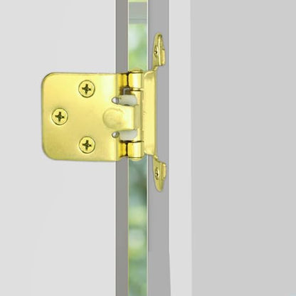 Gold Cabinet Door Hinges 1/2 Inch Overlay (Variable),50 Pack 25 Pairs Flush Face Mount Cupboard Self-Closing Kitchen Cabinet Hinges with Brass Screws - color: Gold, size: 50 PCS(25 Pairs)