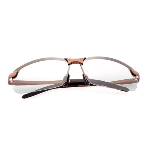 YIMI Polarized Photochromic Driving z87 Sunglasses For Men Women Day and Night safety glasses - color: Brown Frame