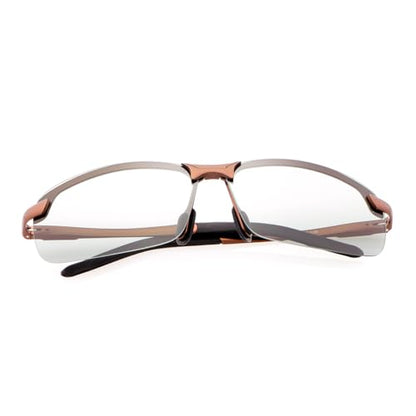 YIMI Polarized Photochromic Driving z87 Sunglasses For Men Women Day and Night safety glasses - color: Brown Frame